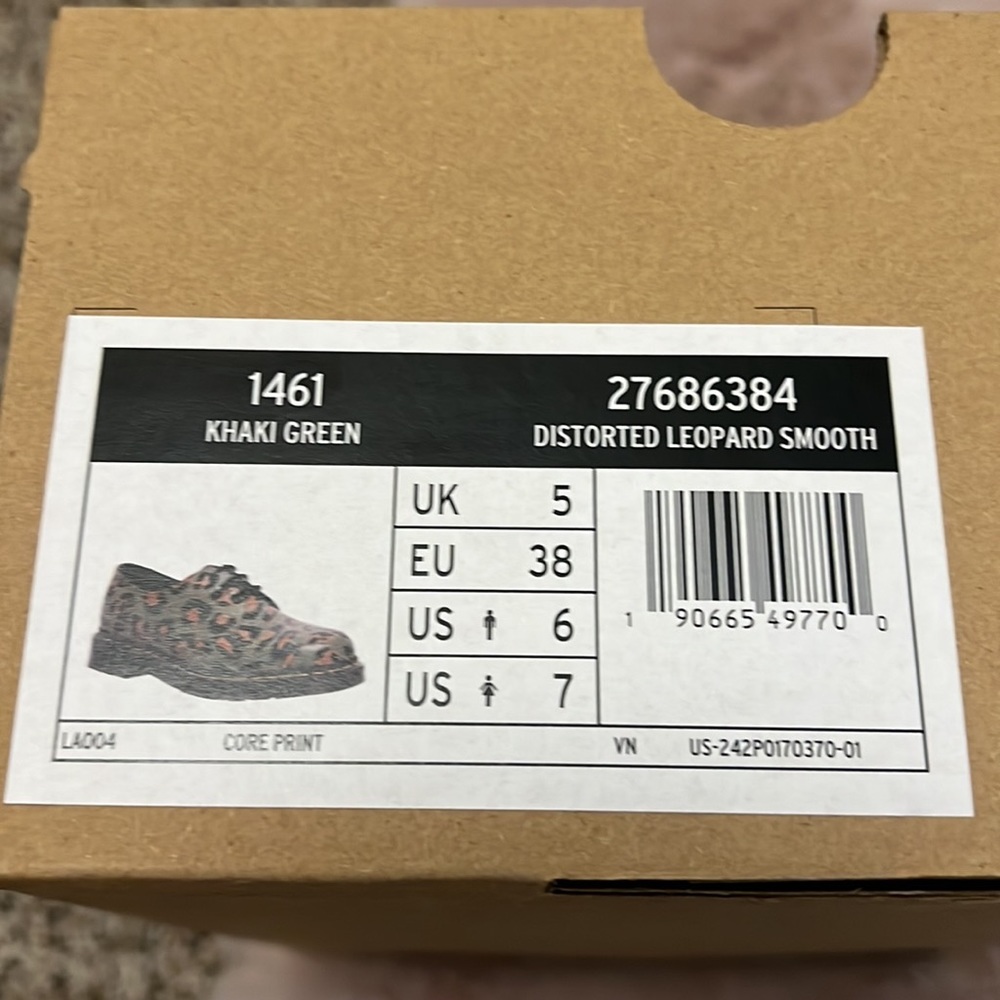 Dr Martens 1461 DISTORTED LEOPARD PRINT OXFORD SHOES (Men’s Size 6.5) - Picture 8 of 8